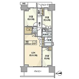 グランドメゾン品川シーサイドの杜 3LDKの間取図画像