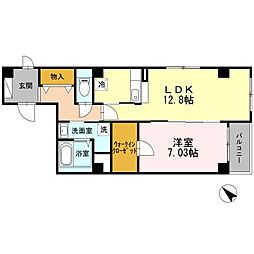 Saichi銀座東 1LDKの間取図画像