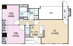 アパホテル秋葉原駅東 2LDKの間取図画像