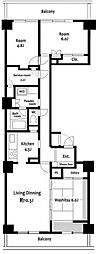 芝浦スクエアハイツ 3SLDKの間取図画像