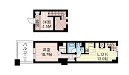 レジデンスシャルマン月島 2LDKの間取図画像
