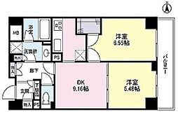アイム白金高輪 2DKの間取図画像