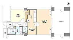 日本橋安田スカイゲート 1LDKの間取図画像