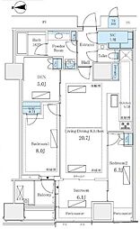 三田ガーデンヒルズ NORTH HILL 2SLDKの間取図画像
