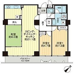 スカイシティ南砂 3LDKの間取図画像