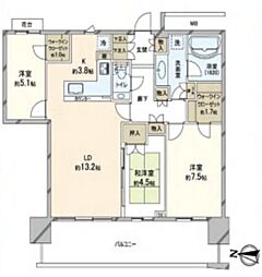 アーバンドックパークシティ豊洲タワーA 3LDKの間取図画像