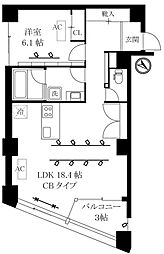オレア日本橋浜町 1LDKの間取図画像