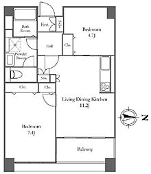 リバーシティ21イーストタワーズ2 2LDKの間取図画像