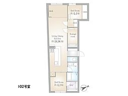 サクラスプリング月島リバーサイド 2SLDKの間取図画像