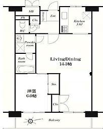 三田ナショナルコート 1LDKの間取図画像
