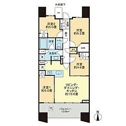 ブランズシティ品川勝島 4LDKの間取図画像