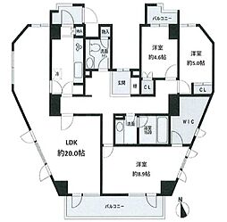 P'sAzabuEast 3LDKの間取図画像