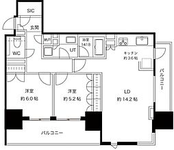 プレミスト麹町 2LDKの間取図画像