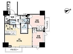 東京ベイシティタワー 2LDKの間取図画像