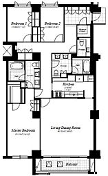 麻布第一マンションズ 3LDKの間取図画像