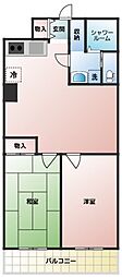 ビラカーサ五番町 2DKの間取図画像