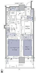 グランシテイタワー月島 2LDKの間取図画像