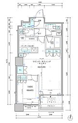 パークタワー勝どきサウス 1LDKの間取図画像