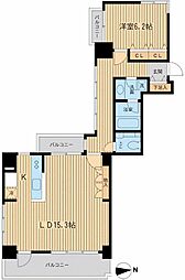 芝公園アパートメント 1LDKの間取図画像