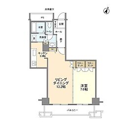 トルナーレ日本橋浜町トルナーレタワー 1LDKの間取図画像