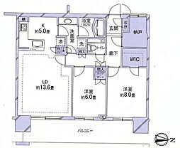 アーバンドックパークシティ豊洲タワーA 2LDKの間取図画像