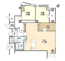 渋谷プロパティータワー 2SLDKの間取図画像