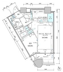 パークタワー勝どきサウス 1LDKの間取図画像