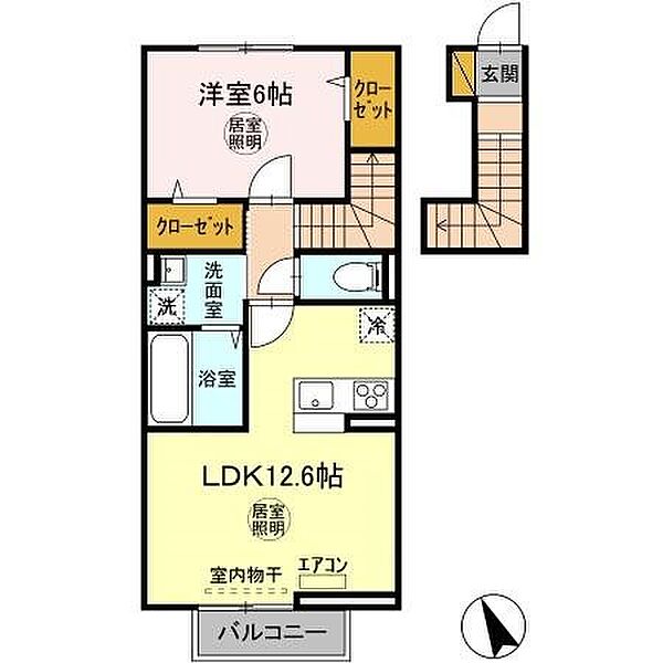 Wood　VillageII 202｜茨城県つくば市島名(賃貸アパート1LDK・2階・50.41㎡)の写真 その2