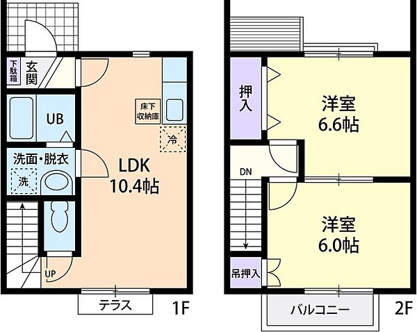 グラシア 105｜茨城県つくばみらい市谷井田(賃貸アパート2LDK・2階・53.80㎡)の写真 その2