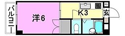 第3永井マンション 1Kの間取図画像