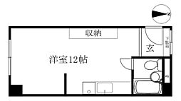 ミタライマンション ワンルームの間取図画像