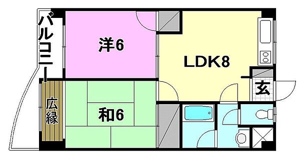 ロイヤルアネックス福音寺 202 号室｜愛媛県松山市福音寺町(賃貸マンション2LDK・2階・43.74㎡)の写真 その2