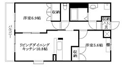 ティアレ 2LDKの間取図画像