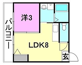 ピカデリーサーカス築山 205 号室 ｜ 愛媛県松山市築山町（賃貸マンション1LDK・2階・25.44㎡） その2