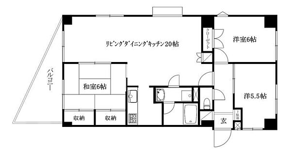 トリオ・グラン持田 203 号室｜愛媛県松山市持田町1丁目(賃貸マンション3LDK・2階・77.31㎡)の写真 その2