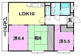 ユーミー高雄2 305 号室 ｜ 愛媛県松山市来住町（賃貸マンション3LDK・3階・65.08㎡） その2