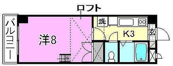 ステューディオ ツキヤマ 203 号室｜愛媛県松山市築山町(賃貸マンション1K・2階・23.70㎡)の写真 その2