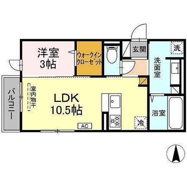 ＬＡＹＯＶＥＲ 205 号室｜愛媛県東温市南方(賃貸アパート1LDK・2階・37.87㎡)の写真 その2