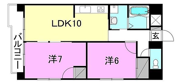 ロイヤルアネックス喜与町 201 号室｜愛媛県松山市喜与町1丁目(賃貸マンション2LDK・2階・55.12㎡)の写真 その2