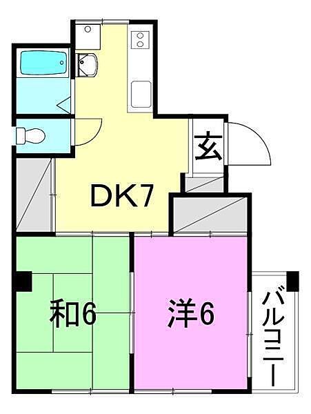 メゾンＡＤ5 301 号室｜愛媛県松山市東雲町(賃貸マンション2DK・3階・37.39㎡)の写真 その2