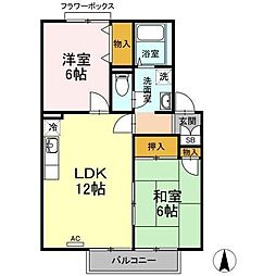 ホワイトビューラー 2階2LDKの間取り