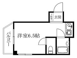 第一高岡ビル 3階ワンルームの間取り