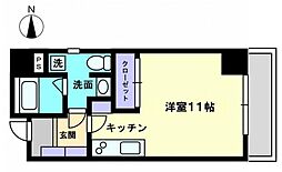 ヴィゴーレ本町 6階ワンルームの間取り