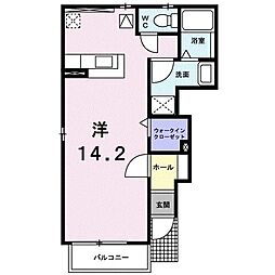 サンリットB棟 1Kの間取図画像