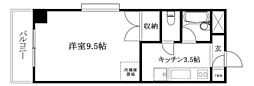 シンセイビル 1Kの間取図画像