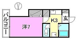東一万ビル 1Kの間取図画像