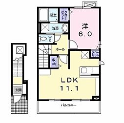 フェアー・インプレス 1LDKの間取図画像