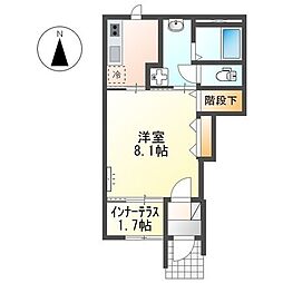 シャイン・ウェスト 1Kの間取図画像