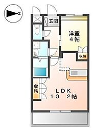 プラムガーデンYouki 1階1LDKの間取り
