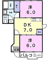 ソール・オリエンス 2DKの間取図画像